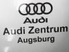 Audi Zentrum, Acryltafel transparent, Folienbeschriftung, München-Beschilderung